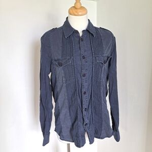Armani Exchange | Navy blue casual button up collared women's shirt